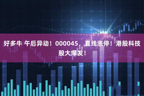 好多牛 午后异动！000045，直线涨停！港股科技股大爆发！