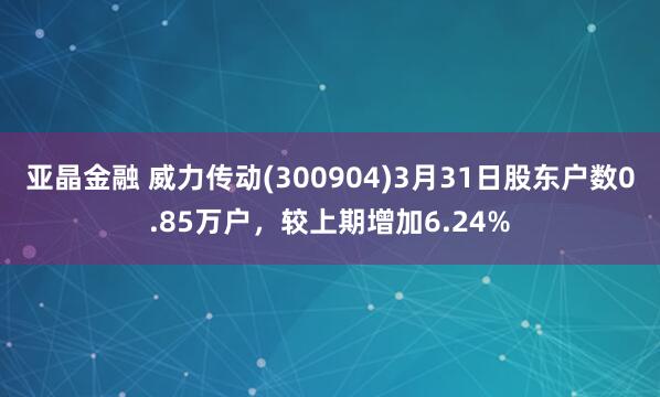 亚晶金融 威力传动(300904)3月31日股东户数0.85万户，较上期增加6.24%